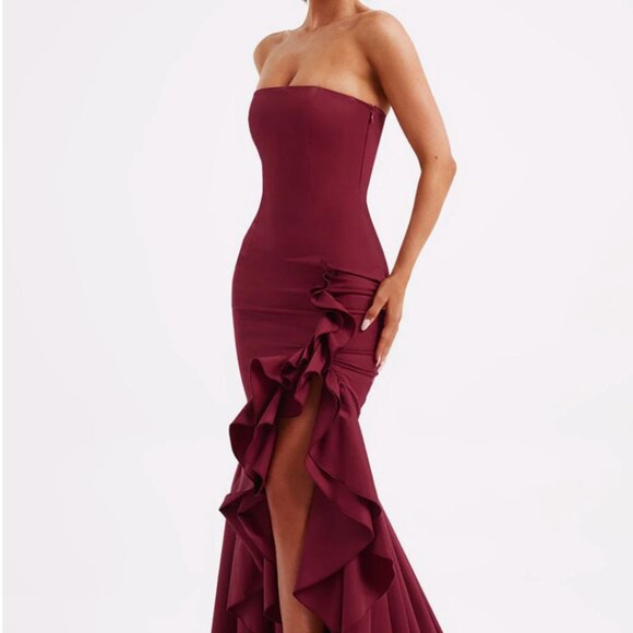 NWT Babyboo Angelina Maxi Dress - Burgundy - Picture 2 of 5